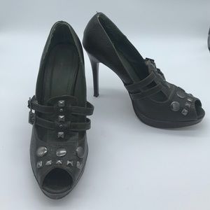 Anne Michelle embellished open toe stilettos